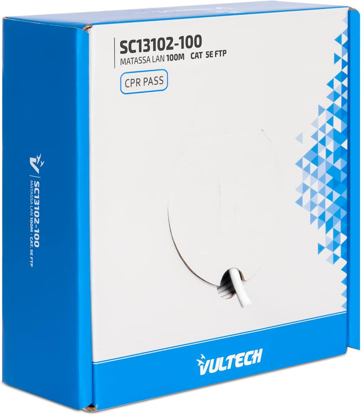 Vultech SC13102 – 100 Strang LAN, 5e FTP, Weiss 100 metri Cat.5e FTP, 100 metri Cat.5e FTP