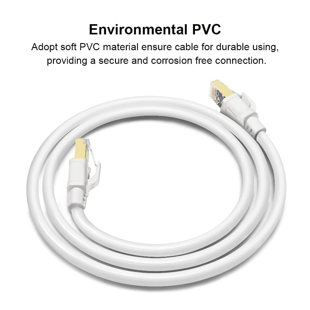 Yauhody Lan Kabel 20 Meter, Cat 8 Netzwerkkabel 40Gbps 2000MHz-26AWG-S/FTP-POE Ethernet Kabel RJ45 G