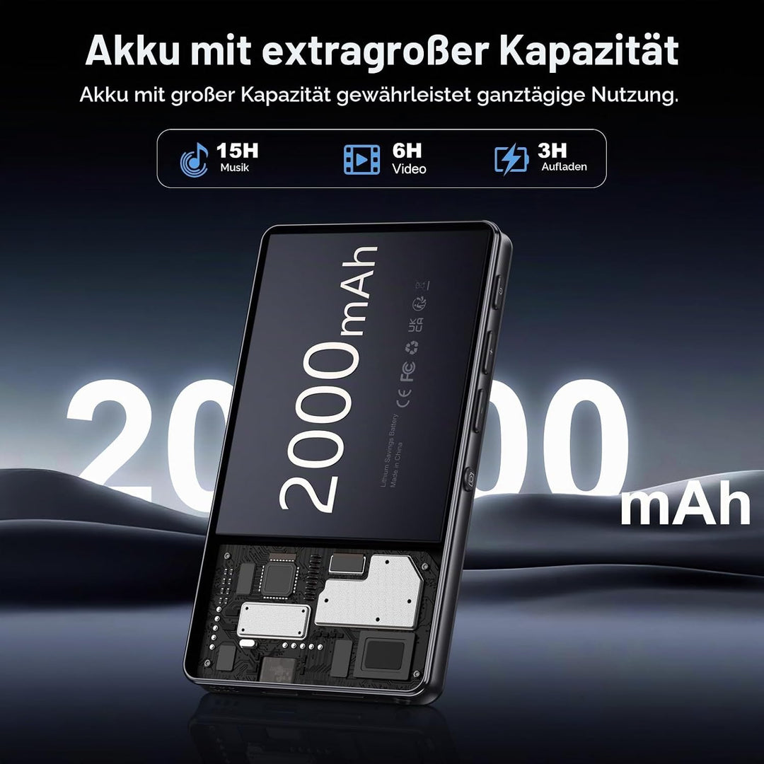 32GB MP3 Player mit Bluetooth und WiFi, Kamera, Oilsky 4,02" HD Android 13 Musikplayer mit Spotify,