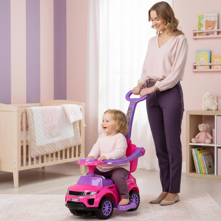 4in1 Kinderauto Rutschauto ab 2 Jahre und Schiebeauto mit Hupe und Musik, Rutschauto mit Stauraum un