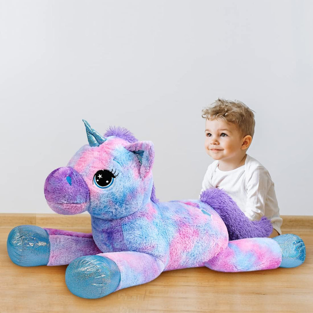 Yeqivo Riesen Einhorn Spielzeug Plüsch Grosses Regenbogen Lila Einhorn Kuscheltier Schöne Einhorn Ge