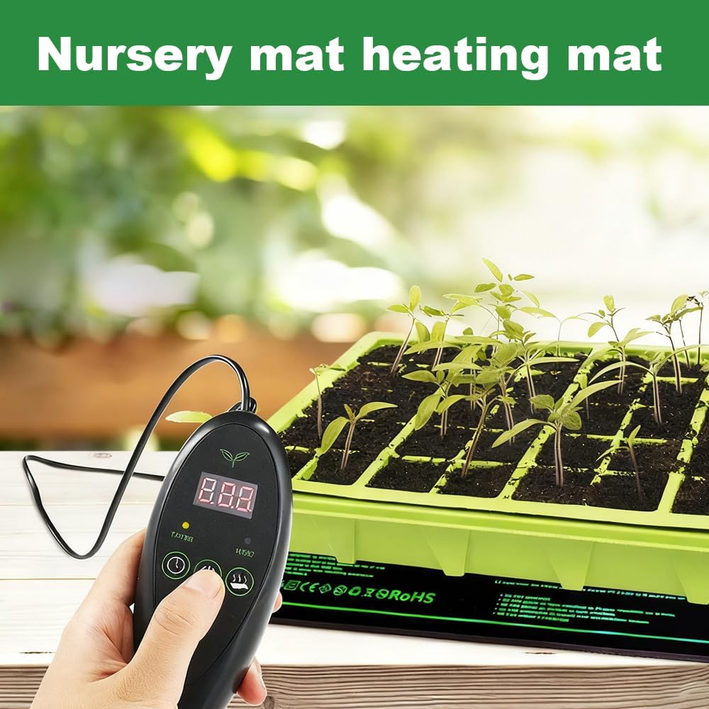 75W Heizmatte Pflanzen Mit Thermostat, 20 * 20 Zoll wasserdichte Sämling Wärmematte Mit 6 Temperatur