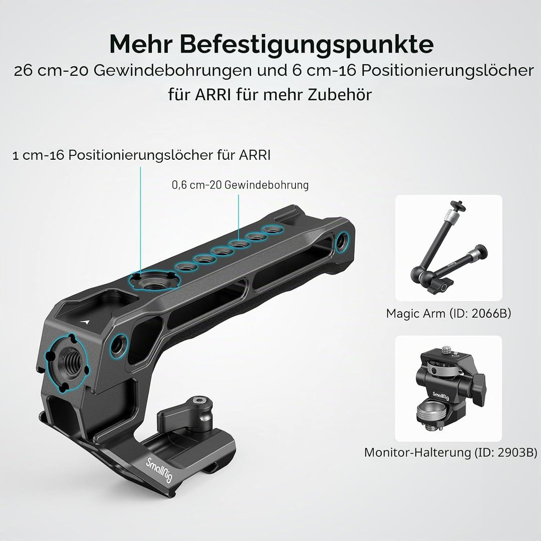 SMALLRIG NATO Top Handle, Griff mit NATO Schnellspanner für Kamerakäfig, universelles Video Rig mit