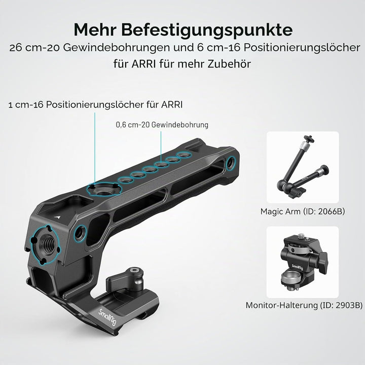 SMALLRIG NATO Top Handle, Griff mit NATO Schnellspanner für Kamerakäfig, universelles Video Rig mit