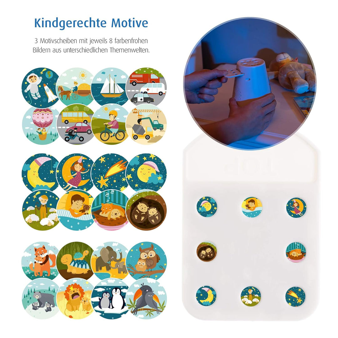 Reer DreamBeam Motiv-Projektor mit 24 verschiedenen Bildern, zaubert Traumlandschaften an Decke und
