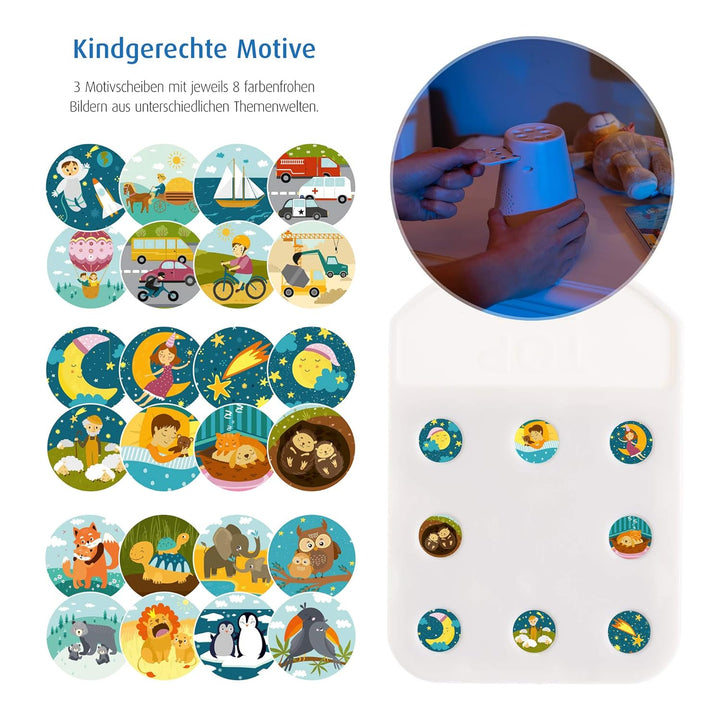 Reer DreamBeam Motiv-Projektor mit 24 verschiedenen Bildern, zaubert Traumlandschaften an Decke und