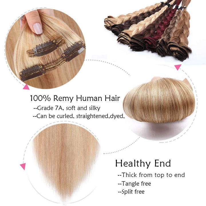 SEGO Clip in Extensions Echthaar Haarverlängerung Haarteil Doppelt 8 Teile hitzebeständig glatt Honi