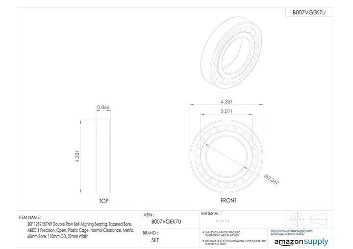 SKF Pendelkugellager 1212 EKTN9