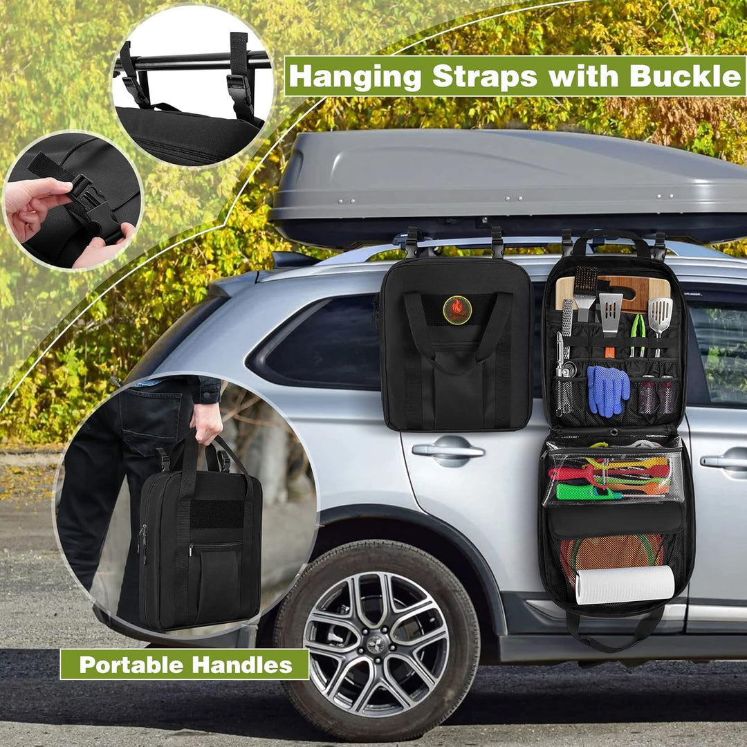 HODRANT Hängende Camp Utensilien Organizer Tasche mit Handtuch Papier Halter, Camp Kitchen Koffer fü