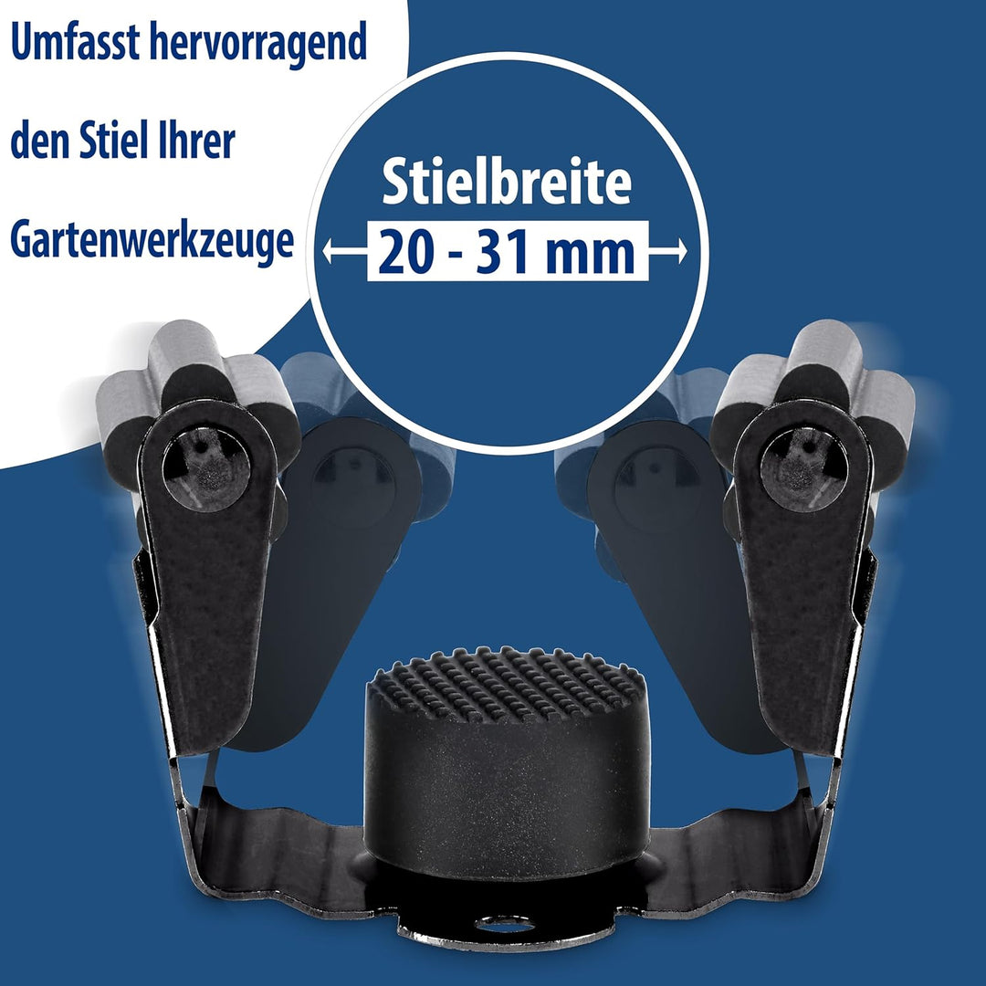 Maila® Gerätehalter (10er Set, Schwarz) - Robuster 304er Edelstahl rostfrei - Besenhalterung Wand mi