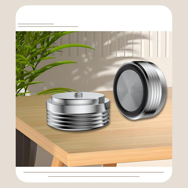 Tertullus 4 Stück Aluminium HiFi Gerätefüsse 39mm×17mm Silver Schrauben Lautsprecher Absorber Subwoo