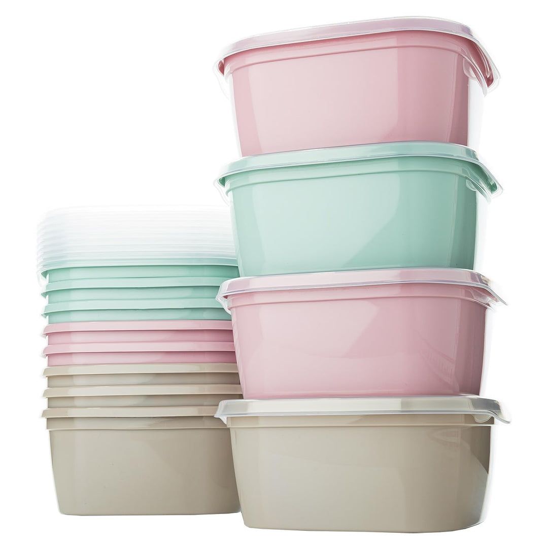12er-Pack Lebensmittelbehälter, 1 l, runde Behälter aus Kunststoff, BPA-frei, mikrowellengeeignet, s