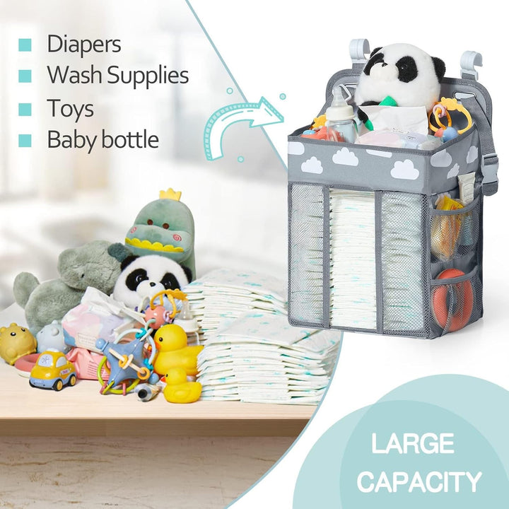 Hanging Windel Organizer, Baby Windel Caddy Organizer mit mehreren Taschen Windel-Aufbewahrungsorgan