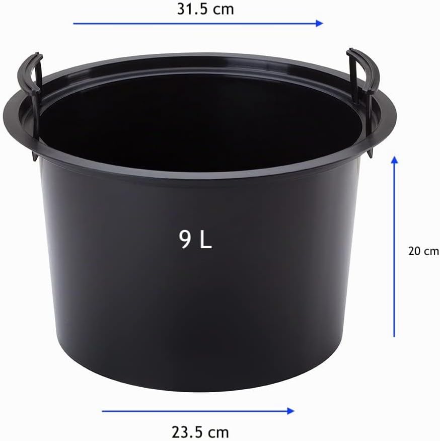 MELTOM Blumenkübel Blumentopf Rund 3D Effekt Weiss Slim Pflanzkübel mit Herausnehmbaren Einsatz (M),