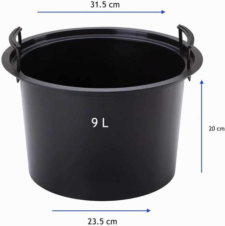 MELTOM Blumenkübel Blumentopf Rund 3D Effekt Weiss Slim Pflanzkübel mit Herausnehmbaren Einsatz (M),