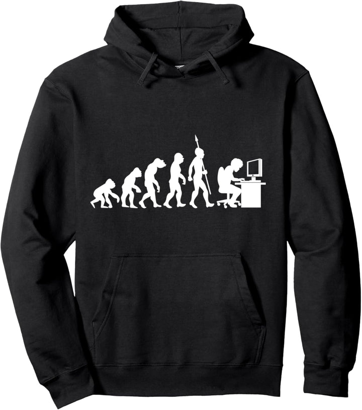 Computer Freak Geek PC Nerd Game Gamer Evolution Fun Humor Pullover Hoodie