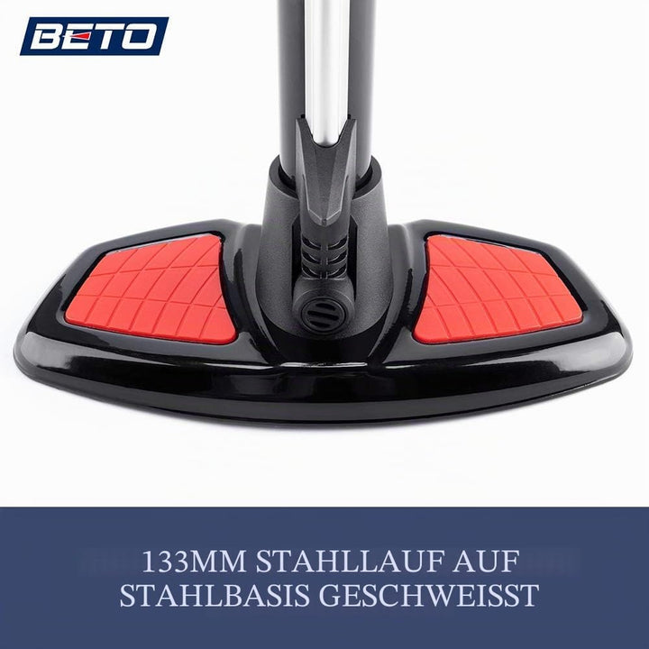 Beto Fahrradpumpe mit Oben positioniertes Manometer, luftpumpe Fahrrad für alle Ventile - Dunlop Ven