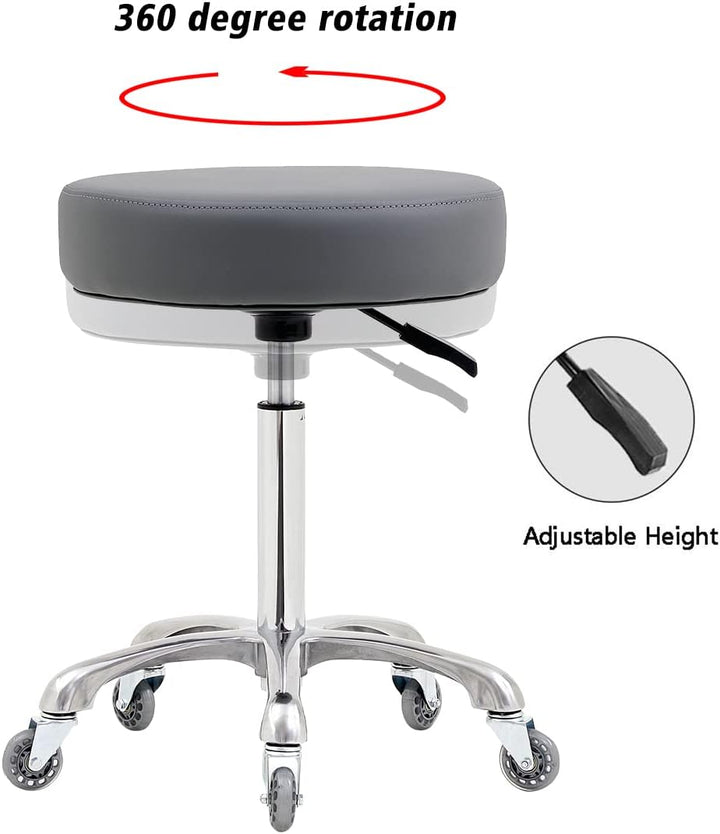 Ainilaily Hocker mit Rollen - Rollhocker höhenverstellbar 10cm Polsterung -Werkstatthocker Sitzhöhe