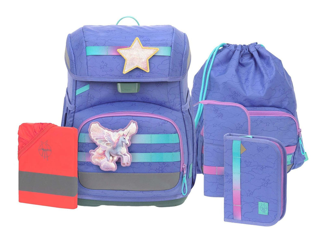LÄSSIG Schulranzen Regenhülle Light Unique School Set 7-teilig Cloud lilac violett