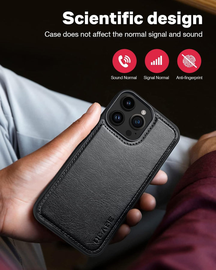 OCASE iPhone 14 Pro Hülle(2in1) Leder Stossfestes Case, Abnehmbare magnetische Hülle, MitHandschlauf