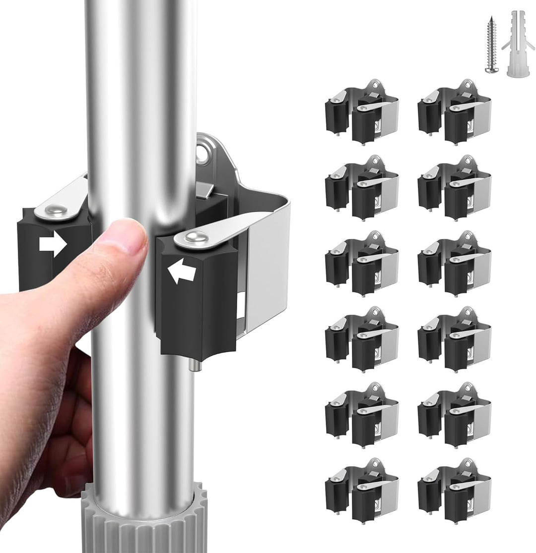 GARTOL Besenhalter Wand, Gerätehalter, Gartengerätehalter, Edelstahl Wandhalterung für Wischmopp, Be