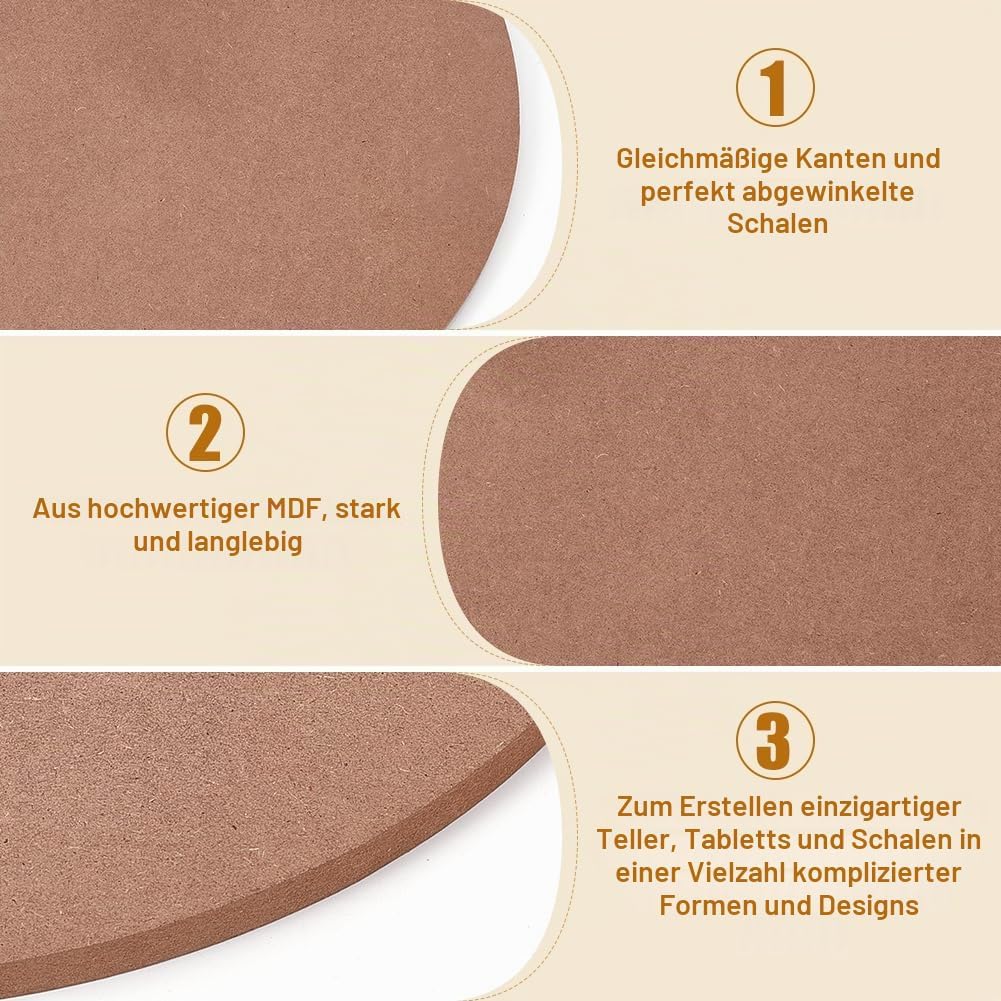 BENECREAT 30 cm Runder Töpferscheibenschläger, Mitteldichte Faserplatte (MDF) Keramik-Ton-Trockenbre