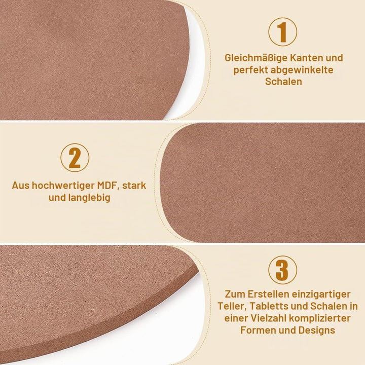 BENECREAT 30 cm Runder Töpferscheibenschläger, Mitteldichte Faserplatte (MDF) Keramik-Ton-Trockenbre