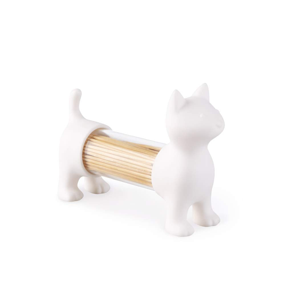 balvi Zahnstocherspender und Salz- und Pfefferstreuer CAT Weiss In Form Einer Katze Acryl/PVC, Weiss