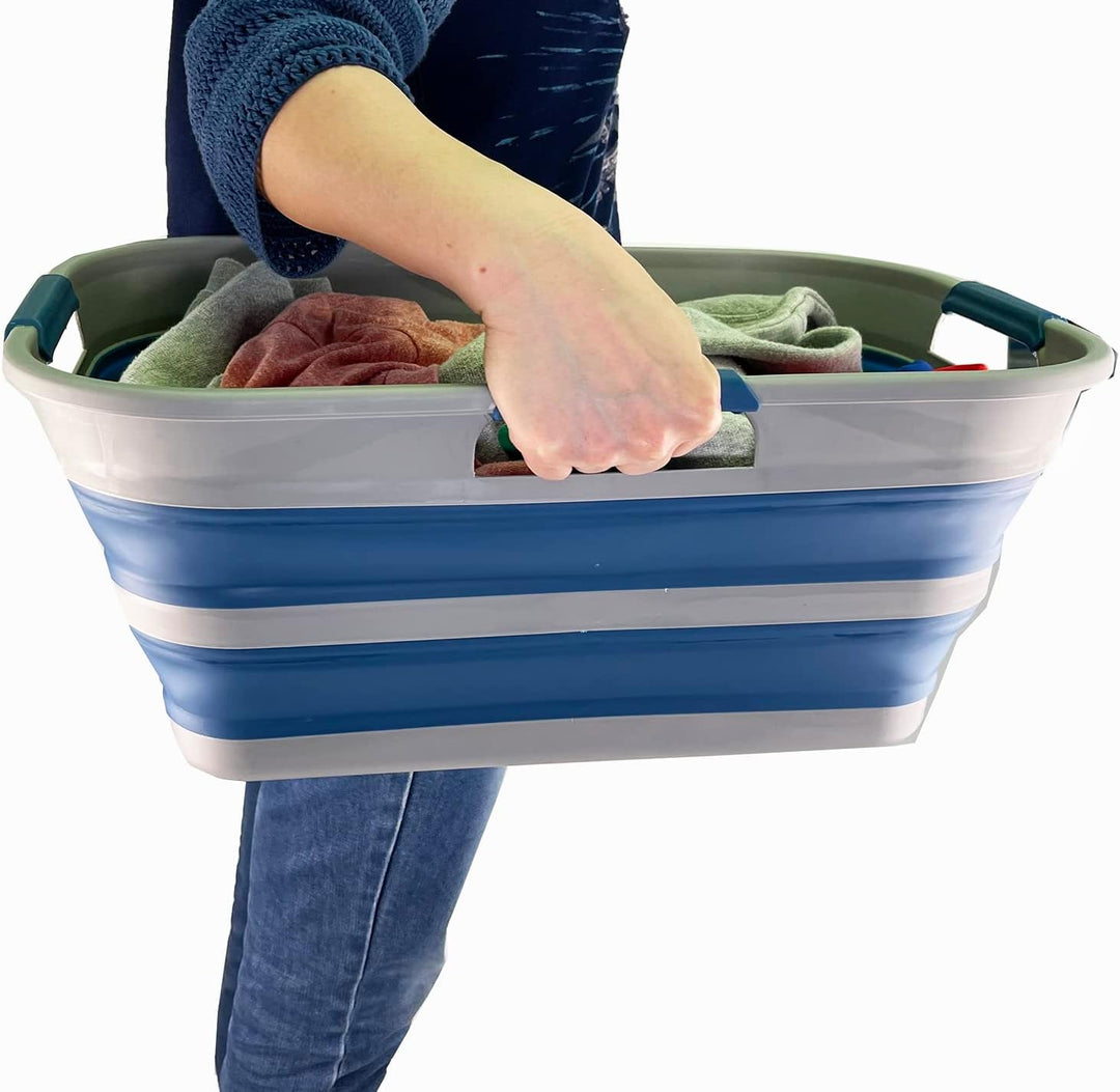 SAMMART 21L zusammenklappbarer Kunststoff-Aufbewahrungskorb – faltbarer Pop-Up-Aufbewahrungsbehälter