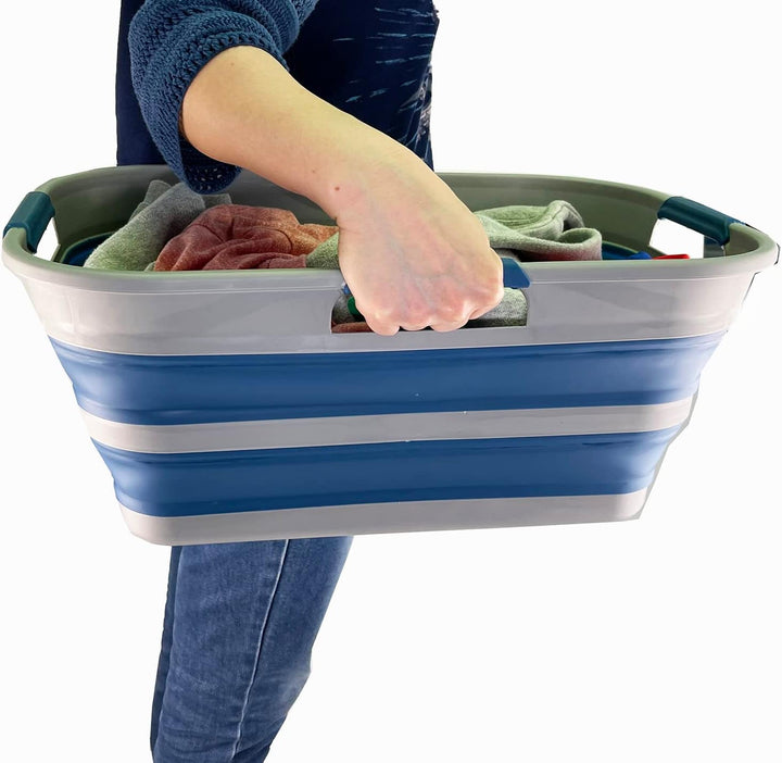 SAMMART 21L zusammenklappbarer Kunststoff-Aufbewahrungskorb – faltbarer Pop-Up-Aufbewahrungsbehälter
