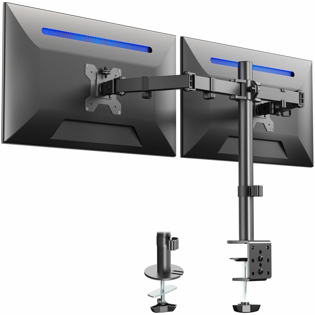 VIVO Dual LCD Monitor Desk Mount Stand Heavy Duty Fully Adjustable fits 2 /Two Screens up to 27" Sch
