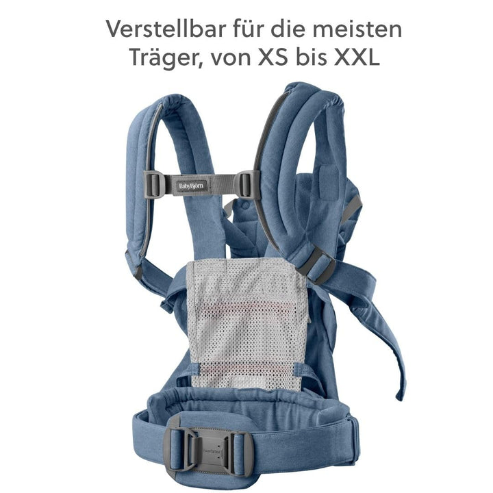 BabyBjörn Babytrage Harmony, Gewebt Melange, Blau Gewebt Melange Blau, Gewebt Melange Blau