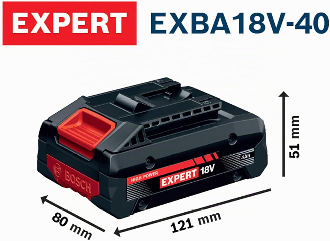 Bosch EXPERT 18V System Hochleistungs-Starter-Set EXBA18V-40 kombiniert mit Schnellladegerät GAL 12V