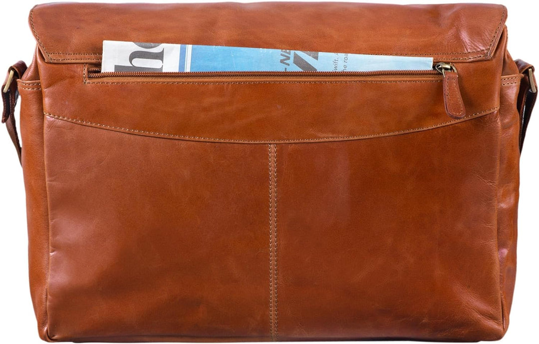 STILORD 'Marvin' Ledertasche Umhängetasche Modernes Vintage Design 15.6 Zoll Laptoptasche grosse Uni