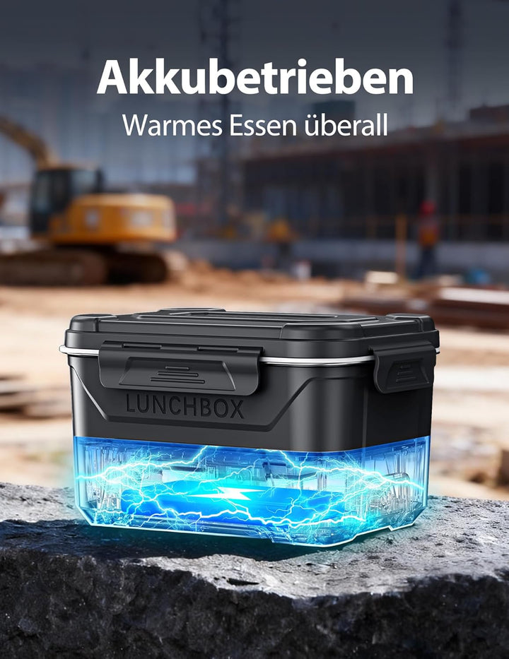 Elektrische Lunchbox mit Akku, Electric Lunch Box for Adults mit automatischer Aufheizfunktion, 1,3L