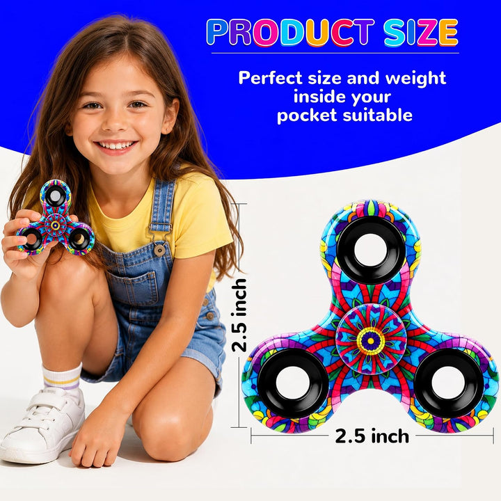SCIONE [12er-Pack] Fidget Spinner mit Rosetten-Mustern (6,3 cm), High-Speed Fingerkreisel, Mitgebsel