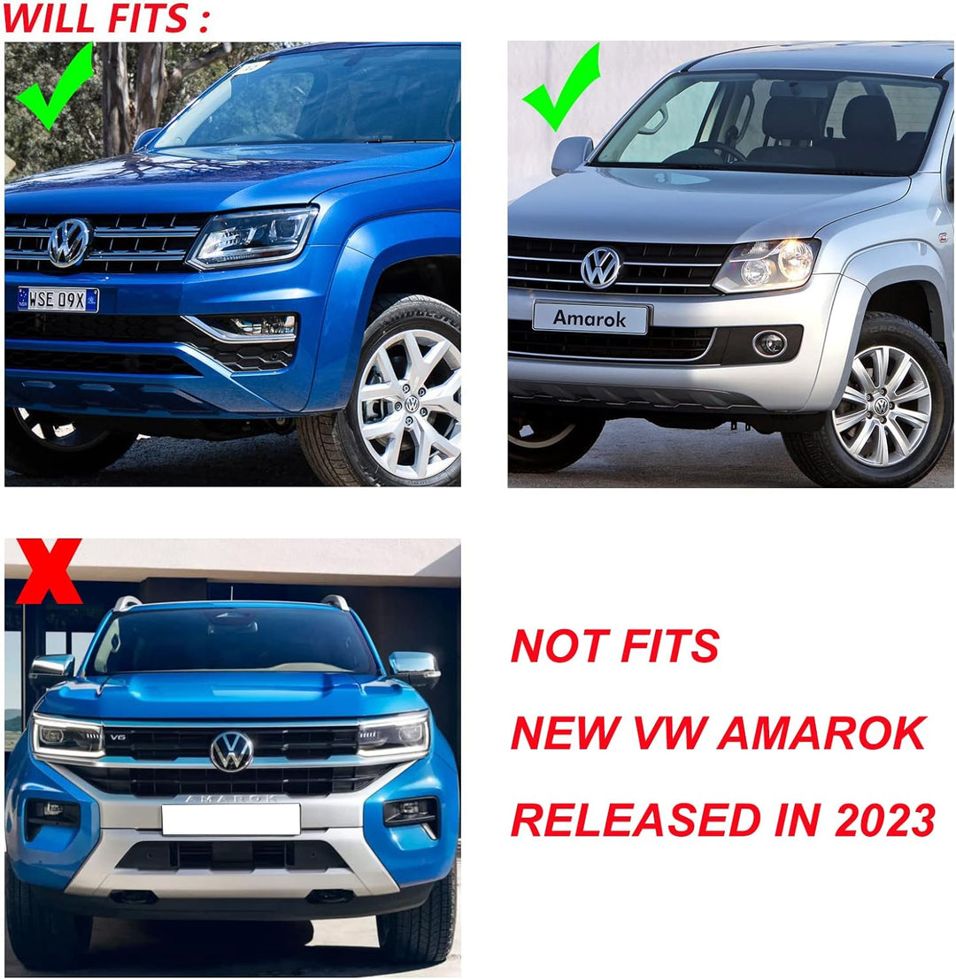 JHCHAN Heckscheinwerferabdeckung, Vorder- und Rücklicht-Set, Aussenschutzverkleidung für VW Amarok 2