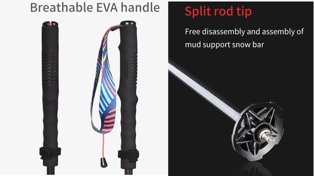 Trekkingstöcke faltbar, leicht, AONIJIE Canbo Fiber Wanderstöcke, 110/120cm Ultraleicht für Wandern