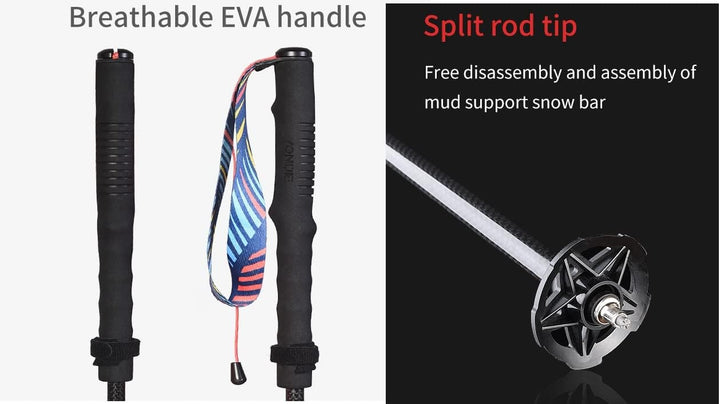 Trekkingstöcke faltbar, leicht, AONIJIE Canbo Fiber Wanderstöcke, 110/120cm Ultraleicht für Wandern