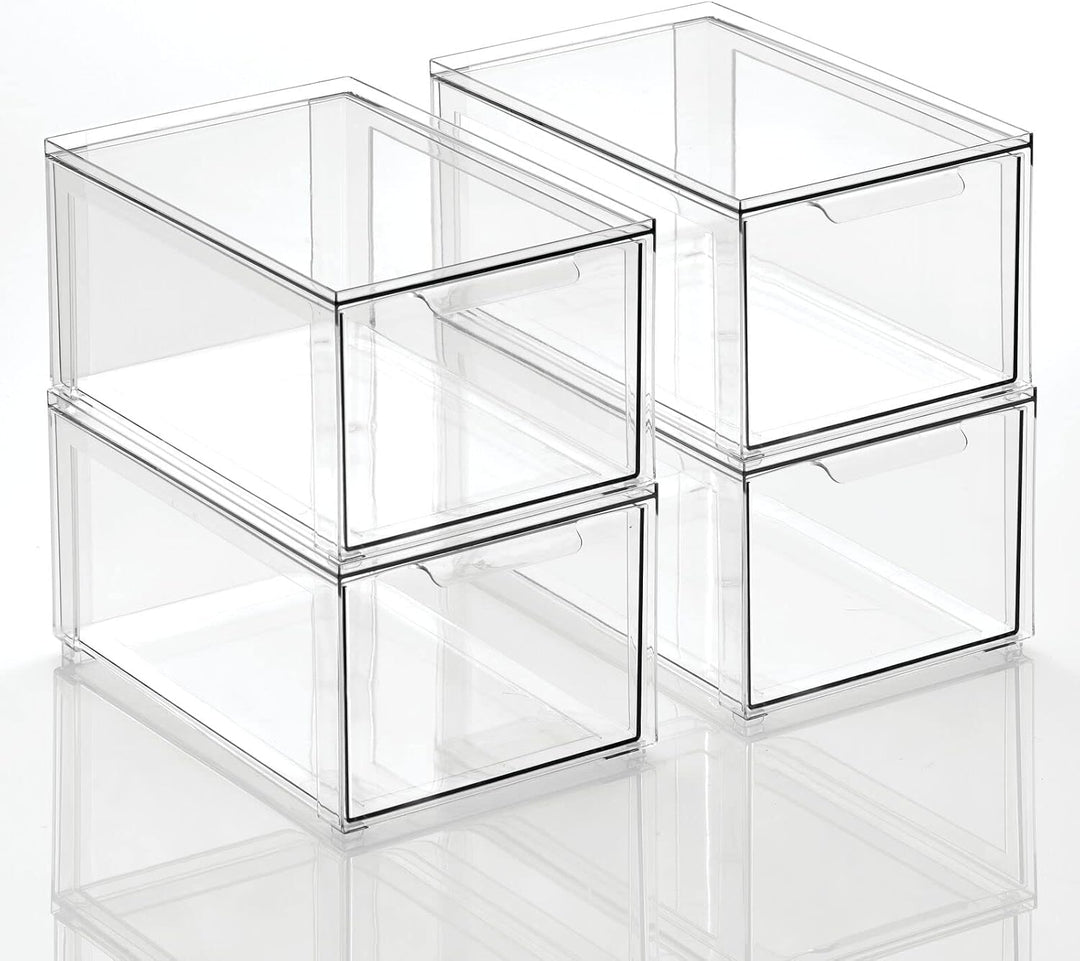 mDesign Aufbewahrungsbox für das Badezimmer – stapelbarer Make-up Organizer aus Kunststoff – praktis