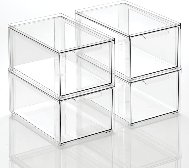 mDesign Aufbewahrungsbox für das Badezimmer – stapelbarer Make-up Organizer aus Kunststoff – praktis