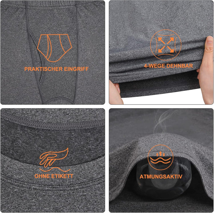 SIMIYA Herren Thermounterwäsche Set, warme Unterwäsche mit Innenfleece, Ultraleicht Oberteil und Unt
