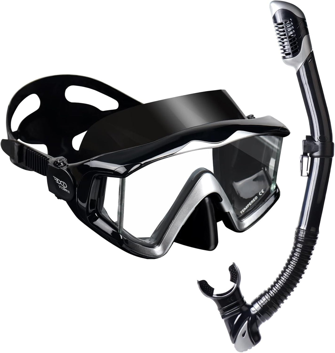 Schnorchelset Schnorchelausrüstung für Erwachsene, Professionelle Anti-Beschlag-Schnorchelmaske, Tro