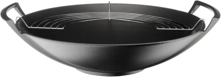 Le Creuset Gusseisen-Wok mit Glasdeckel, Ø 36 cm, 4,5 L, Schwarz Matt, 25304360000460, Schwarz Matt