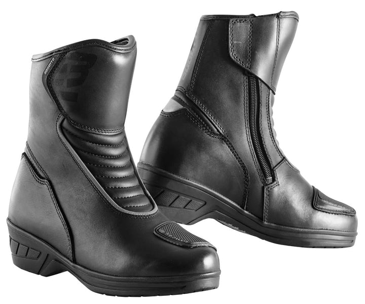 Bogotto Lady Short wasserdichte Damen Motorrad Stiefel, schwarz, 38 Schwarz 38 EU, Schwarz 38 EU