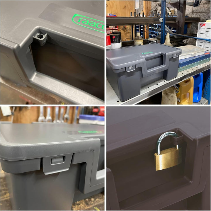 raaco Transportboxen Solid 3, Werkzeugträger 37 x 57 x 17 cm, Stapelbarer Werkzeugkasten mit Tragegr