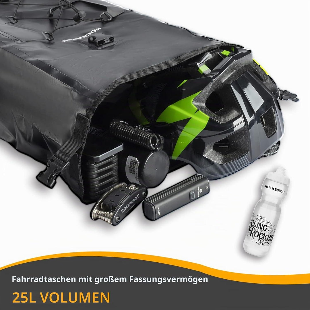 ROCKBROS Gepäckträgertasche Fahrradtasche für Gepäckträger 25L-32L 100% Wasserdicht Hinterradtaschen