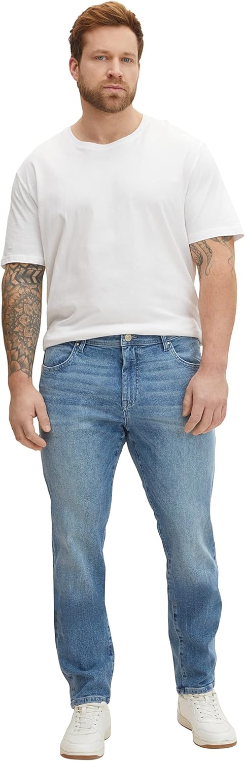 TOM TAILOR Denim Herren Piers Slim Jeans 29W / 32L 10223 - Destroyed Mid Stone Grey Denim, 29W / 32L