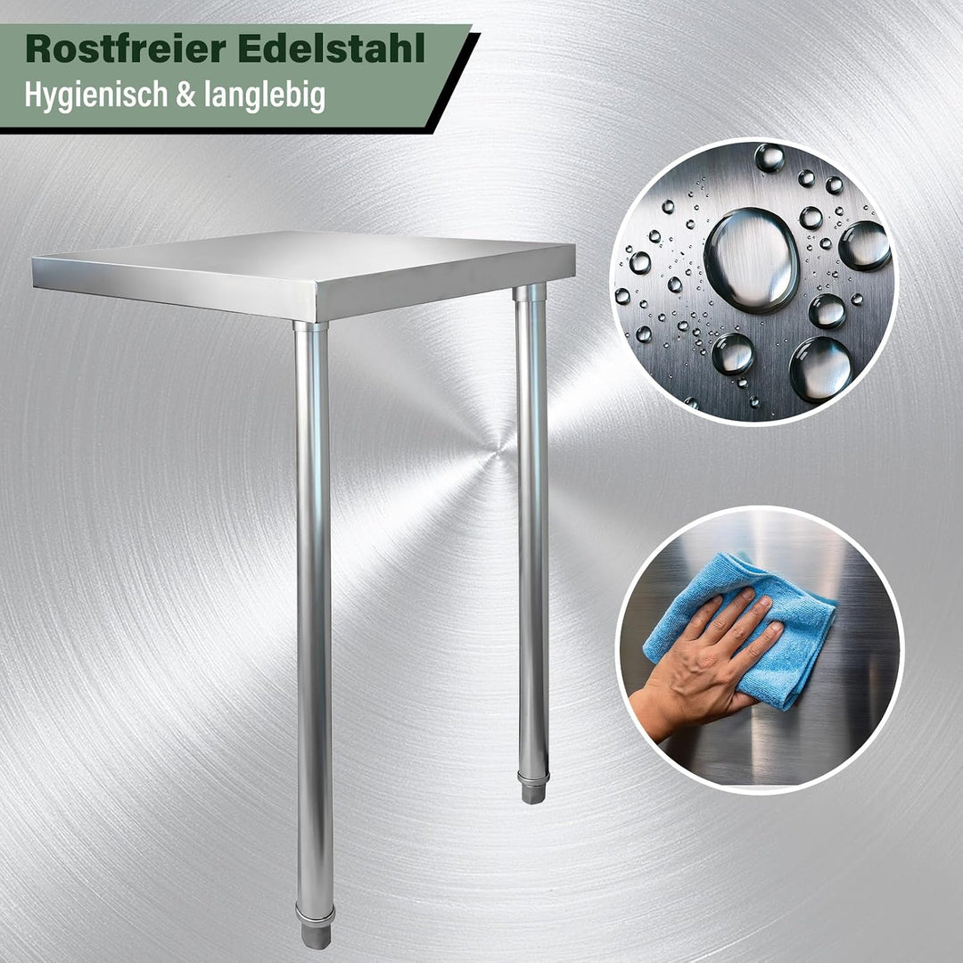 FIXKRAFT Edelstahl-Ecktisch Grill- oder Arbeitstisch Outdoor Gartenküche Regal-Verbindung