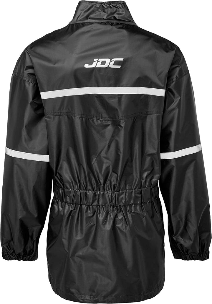 JDC Wasserdichte Motorrad-Regenüberzugsjacke Hohe Sichtbarkeit - SHIELD - Schwarz - S S Schwarz, S S